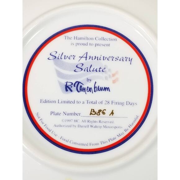 Darrell Waltrip Silver Anniversary Salute Year 1997 Wall Decor Plate 6 1/2" Vtg - Picture 10 of 12